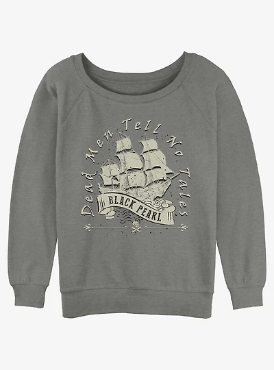 Disney Pirates Of The Caribbean Vintage Black Pearl Girls Slouchy Sweatshirt