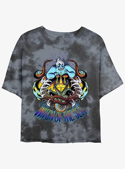 Disney The Little Mermaid Ursula Witch Of The Sea Girls Tie-Dye Crop T-Shirt