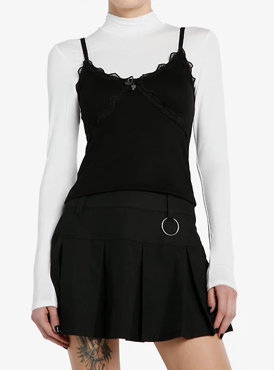 Social Collision Black Cami Girls Long-Sleeve Twofer