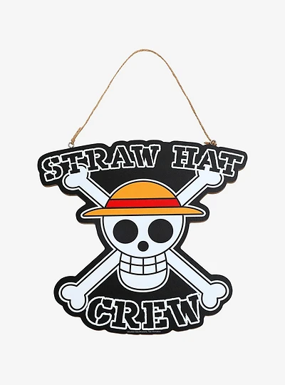 One Piece Straw Hat Crew Hanging Wall Sign