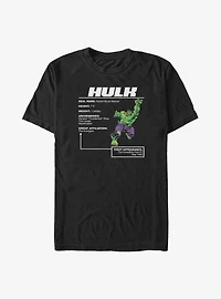 Marvel Hulk The Hulk Stats Big & Tall T-Shirt