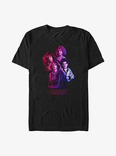Stranger Things The Big Kids Eddie Nancy Robin and Steve Big & Tall T-Shirt