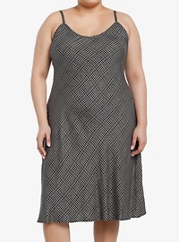 Social Collision Grey Plaid Midi Slip Dress Plus Size