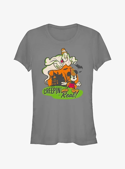 Disney100 Halloween Mickey Mouse Creepin' It Real Girls T-Shirt