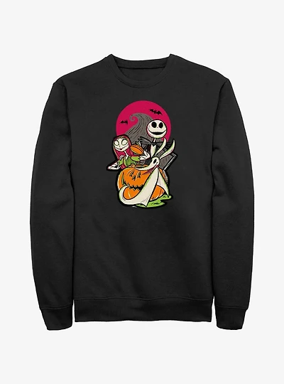 Disney100 Halloween The Nightmare Before Christmas Sally Jack And Zero Sweatshirt