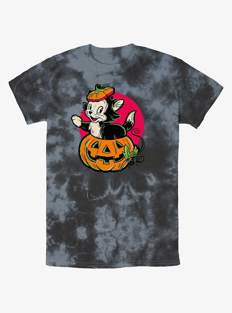 Disney100 Halloween Figaro Inside A Pumpkin Tie-Dye T-Shirt