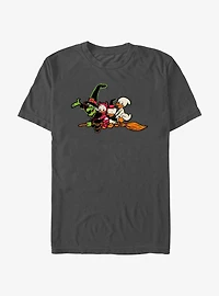 Disney100 Halloween Huey Dewey and Louie Flying Witch's Broom T-Shirt