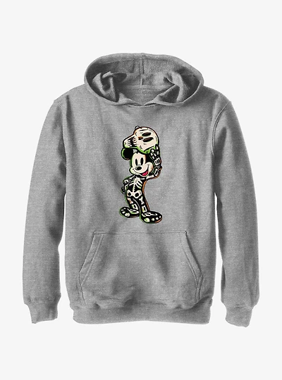 Disney100 Halloween Mickey Mouse Skeleton Youth Hoodie