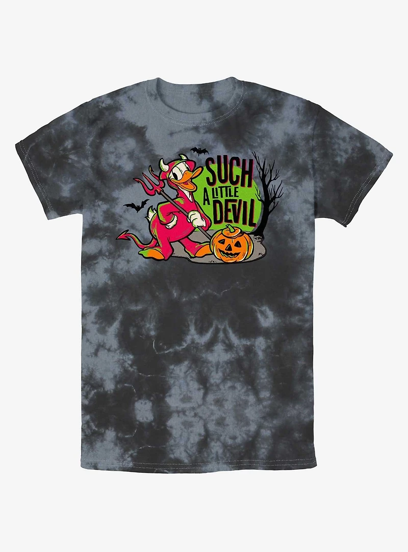 Disney100 Halloween Devil Duck Tie-Dye T-Shirt