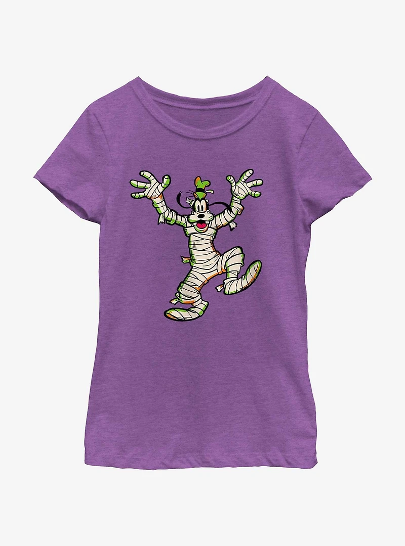 Disney100 Halloween Goofy Mummy Youth Girl's T-Shirt