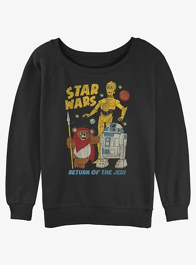 Star Wars Walk The Ewok Girls Slouchy Sweatshirt