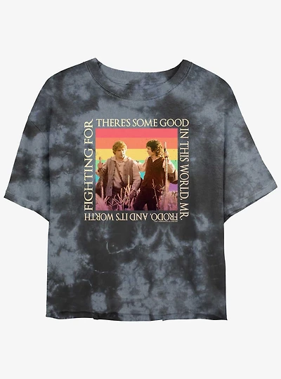 The Lord of the Rings Sam and Frodo Good In The World Girls Tie-Dye Crop T-Shirt