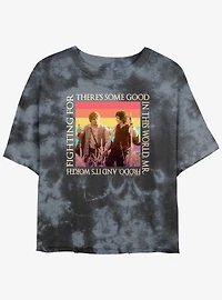 The Lord of the Rings Sam and Frodo Good In The World Girls Tie-Dye Crop T-Shirt