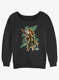 Nintendo Hero Link Girls Slouchy Sweatshirt