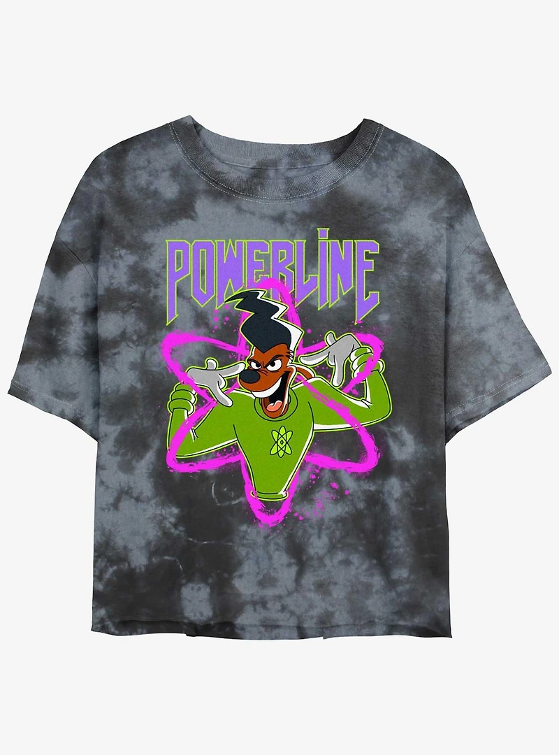 Disney Goofy I Have Power Womens Tie-Dye Crop T-Shirt