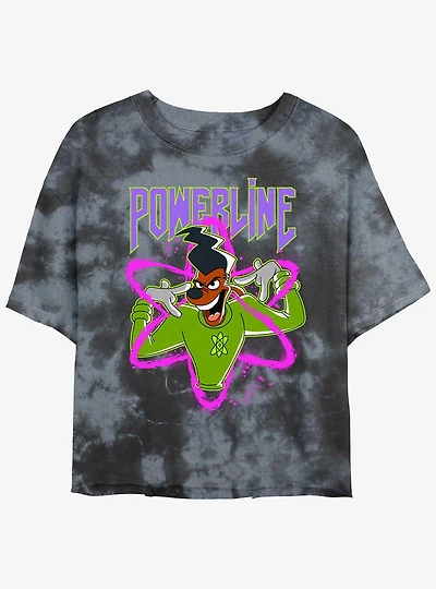 Disney Goofy I Have Power Womens Tie-Dye Crop T-Shirt