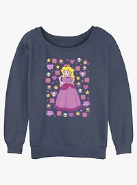 Mario Princess Peach Womens Slouchy Sweatshirt