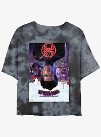 Marvel Spider-Man: Across the Spider-Verse Poster Womens Tie-Dye Crop T-Shirt