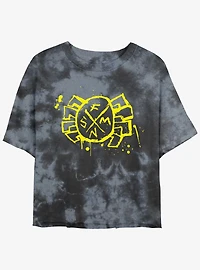 Marvel Spider-Man: Across the Spider-Verse Spider-Punk Friendly Neighborhood Spider-Man Icon Womens Tie-Dye Crop T-Shirt