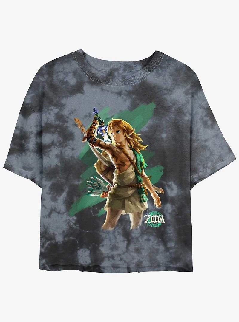 Nintendo Hero Link Womens Tie-Dye Crop T-Shirt
