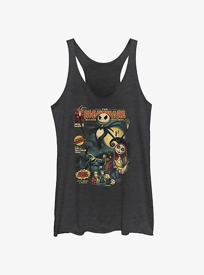 Disney The Nightmare Before Christmas Jack Skellington King of Halloween Comic Cover Womens Tank Top
