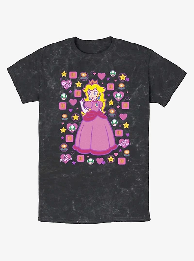 Mario Princess Peach Mineral Wash T-Shirt