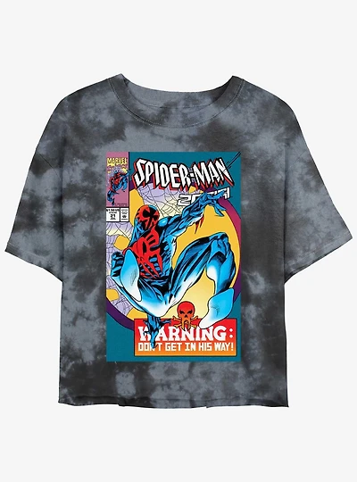 Marvel Spider-Man: Across the Spider-Verse O'Hara 2099 Comic Cover Girls Tie-Dye Crop T-Shirt