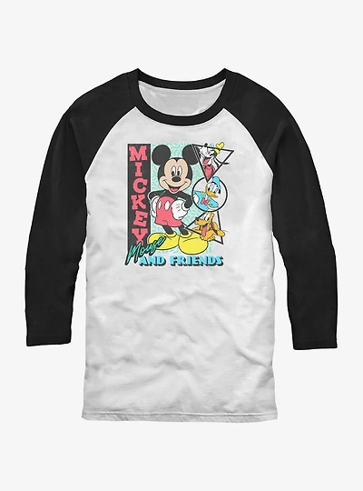 Disney Mickey Mouse & Friends Retro Shapes Raglan T-Shirt