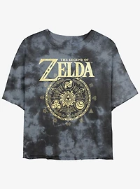 The Legend of Zelda Marks of the Goddesses Girls Tie-Dye Crop T-Shirt