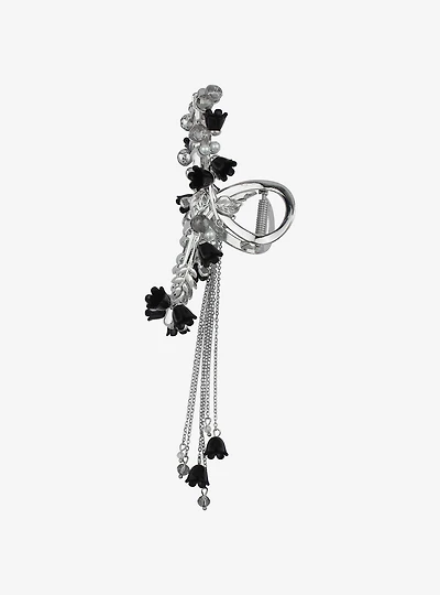 Thorn & Fable Black Floral Claw Hair Clip