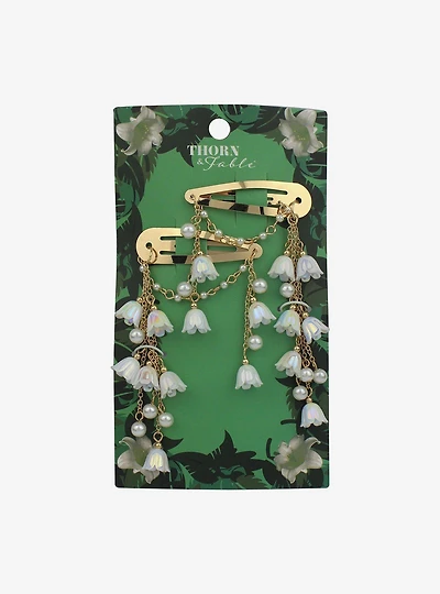 Thorn & Fable Ivory Flower Drops Hair Clip Set