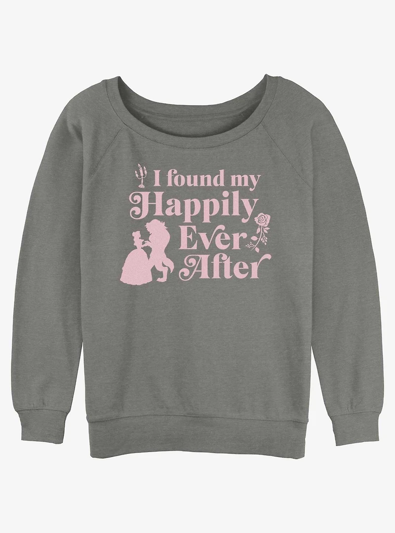 Disney Beauty and the Beast Found My Happily Ever After Girls Slouchy Sweatshirt