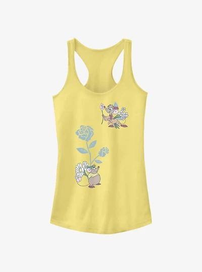 Disney Cinderella Jaq and Gus Mice Flowers Girls Tank