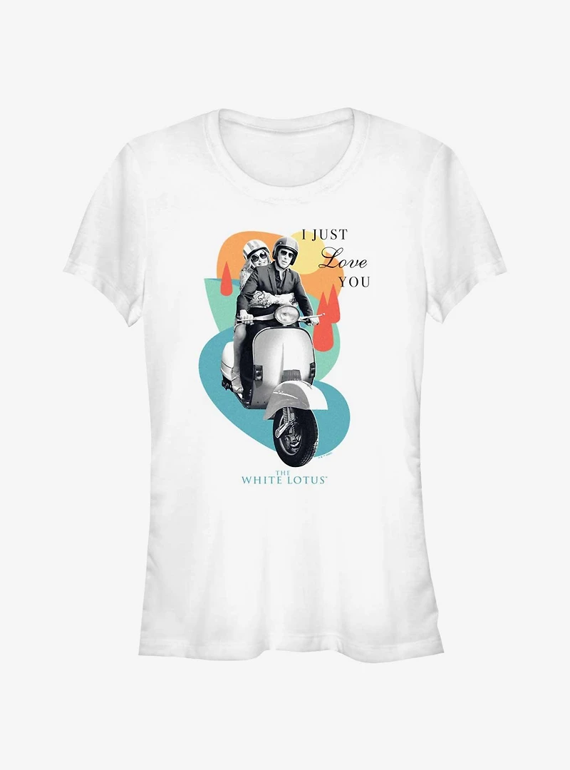 White Lotus Scooter Love Girls T-Shirt