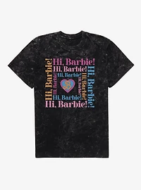 Barbie The Movie Hi Barbie Square Mineral Wash T-Shirt