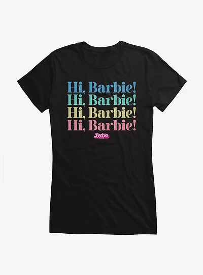Barbie The Movie Hi Barbie Stack Girls T-Shirt