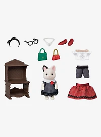 Calico Critters Fashion Play Set Town Girl Series Tuxedo Cat Figure Set