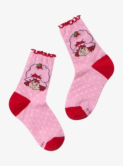 Strawberry Shortcake Portrait Polka Dot Crew Socks - BoxLunch Exclusive