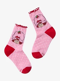 Strawberry Shortcake Portrait Polka Dot Crew Socks - BoxLunch Exclusive