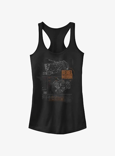 Rebel Moon Wings Space Fighters Girls Tank
