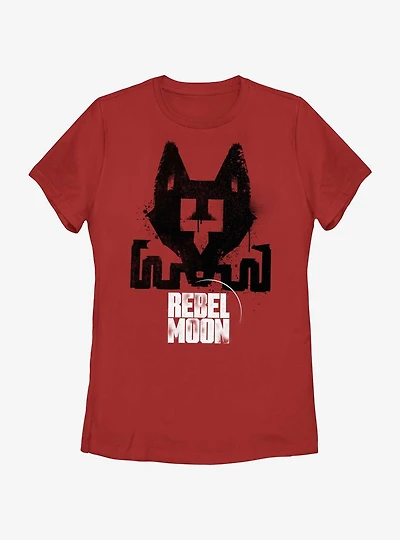 Rebel Moon Fox Stencil Womens T-Shirt