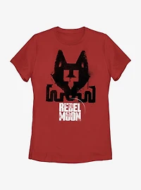 Rebel Moon Fox Stencil Womens T-Shirt