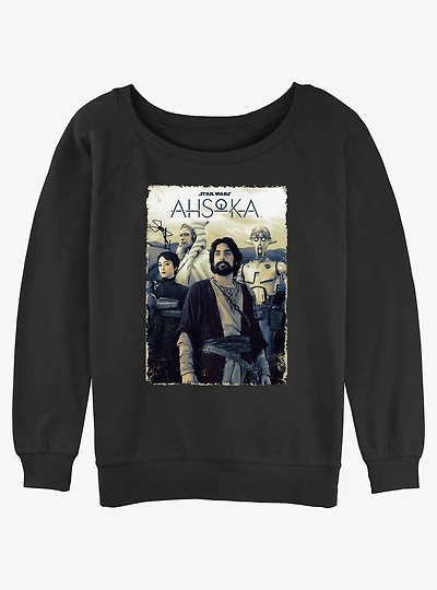 Star Wars Ahsoka Sabine Wren Ezra and Huyang Rebels Poster Womens Slouchy Sweatshirt