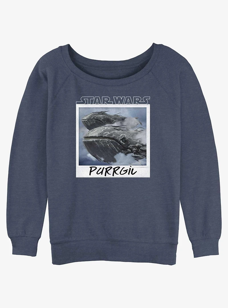 Star Wars Ahsoka Purrgil Polaroid Womens Slouchy Sweatshirt