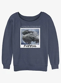 Star Wars Ahsoka Purrgil Polaroid Womens Slouchy Sweatshirt