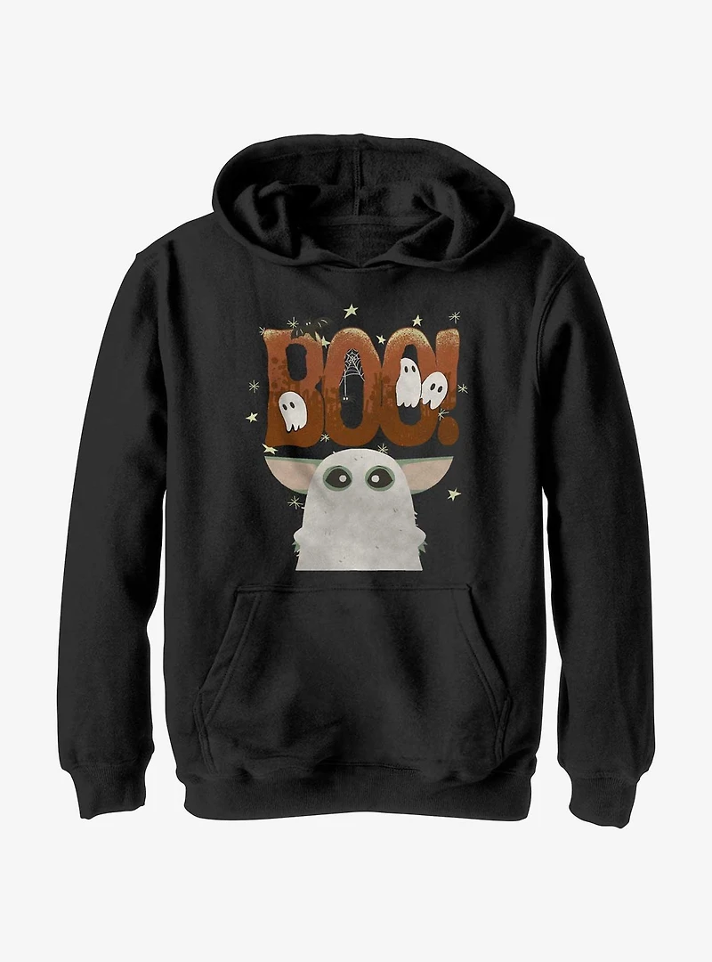 Star Wars The Mandalorian Boo Ghost Grogu Youth Hoodie