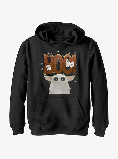 Star Wars The Mandalorian Boo Ghost Grogu Youth Hoodie