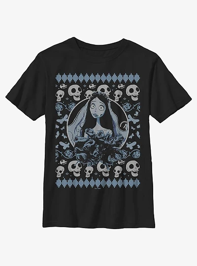 Corpse Bride Ugly Sweater Pattern Youth T-Shirt