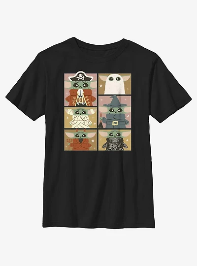 Star Wars The Mandalorian Grogu Halloween Costumes Grid Youth T-Shirt