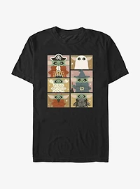 Star Wars The Mandalorian Grogu Halloween Costumes Grid T-Shirt